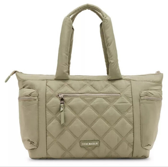 Steve Madden Londyn Quilted Tote in Sage - Picture 6 of 6